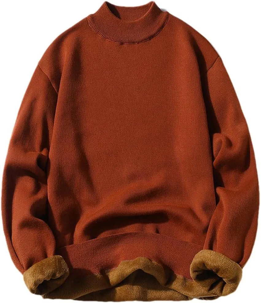 

Мужской зимний вязаный свитер с круглым вырезом