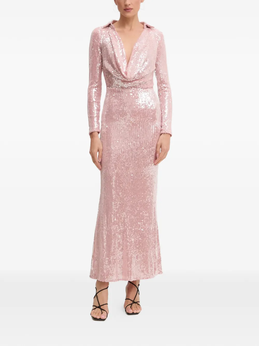 

Платье миди с пайетками Bardot, розовый