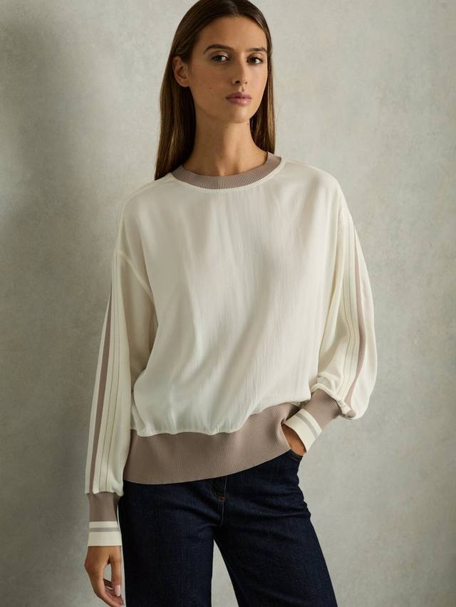 

Топ из ткани сиенны Reiss, кремовый