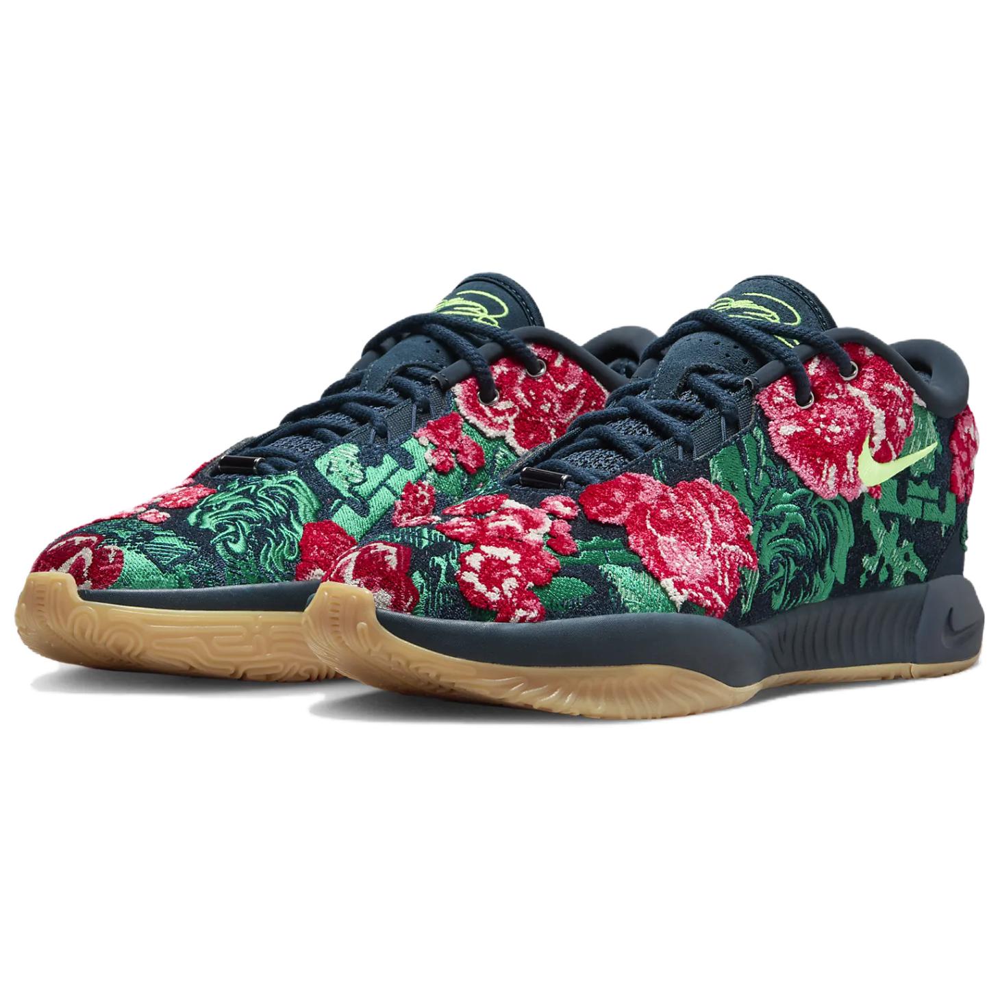 Nike Леброн 21 Нескользящие Износостойкие Амортизирующие Низкие Баскетбольные Кроссовки Мужские Синий Зеленый Красный — фото 3