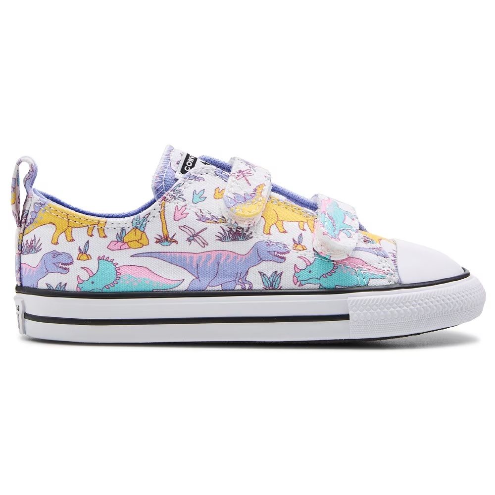 Детские кроссовки Chuck Taylor All Star 2V Low Top для малышей Converse, white/dinosaur — фото 2