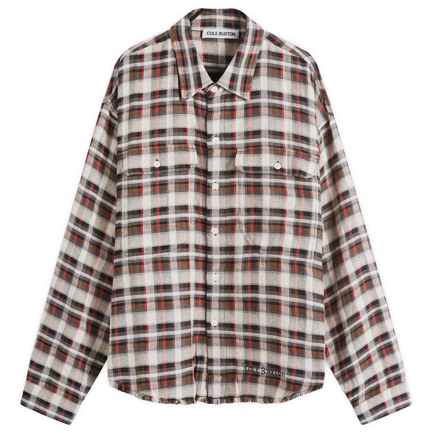 

Рубашка Cole Buxton Ivy League Shirt, цвет Wvintage White, Red & Black