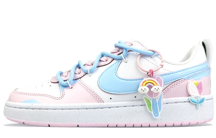 

Кроссовки Nike Court Borough Skateboard Shoes Women's Low-Top Pink, Белый, Кроссовки Nike Court Borough Skateboard Shoes Women's Low-Top Pink