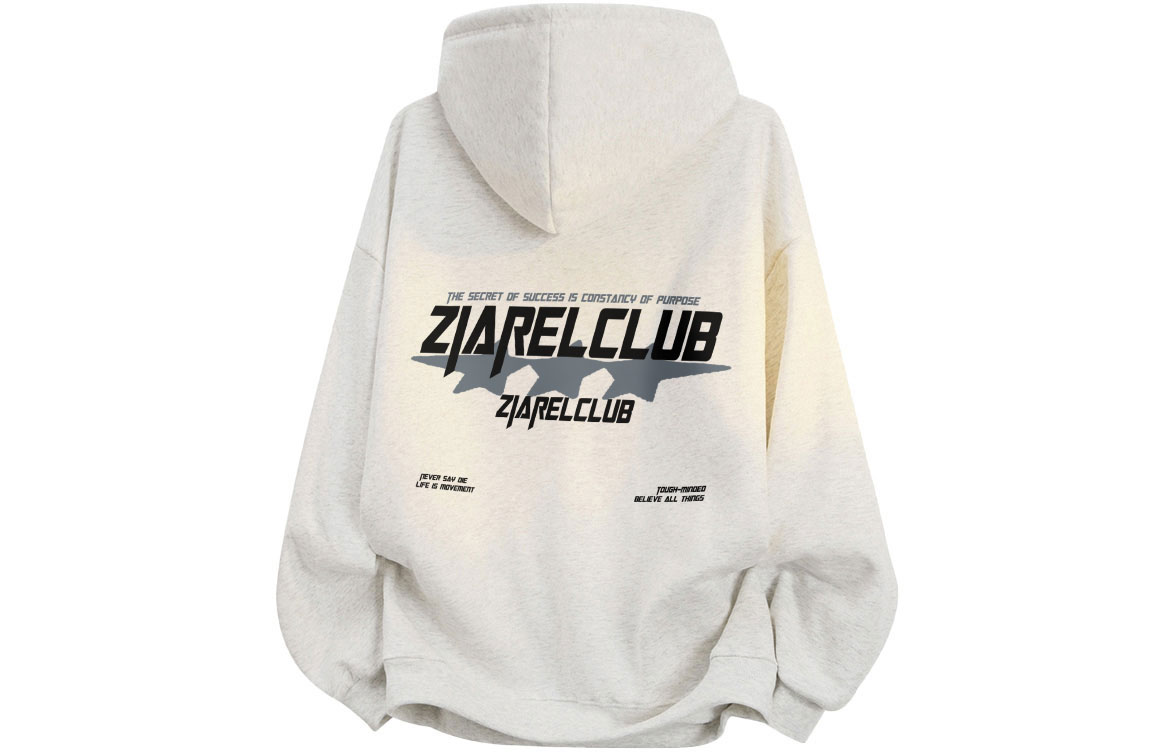 

Толстовка Unisex Hooded Moderate Heavyweight ZIAREL, белый heather серый