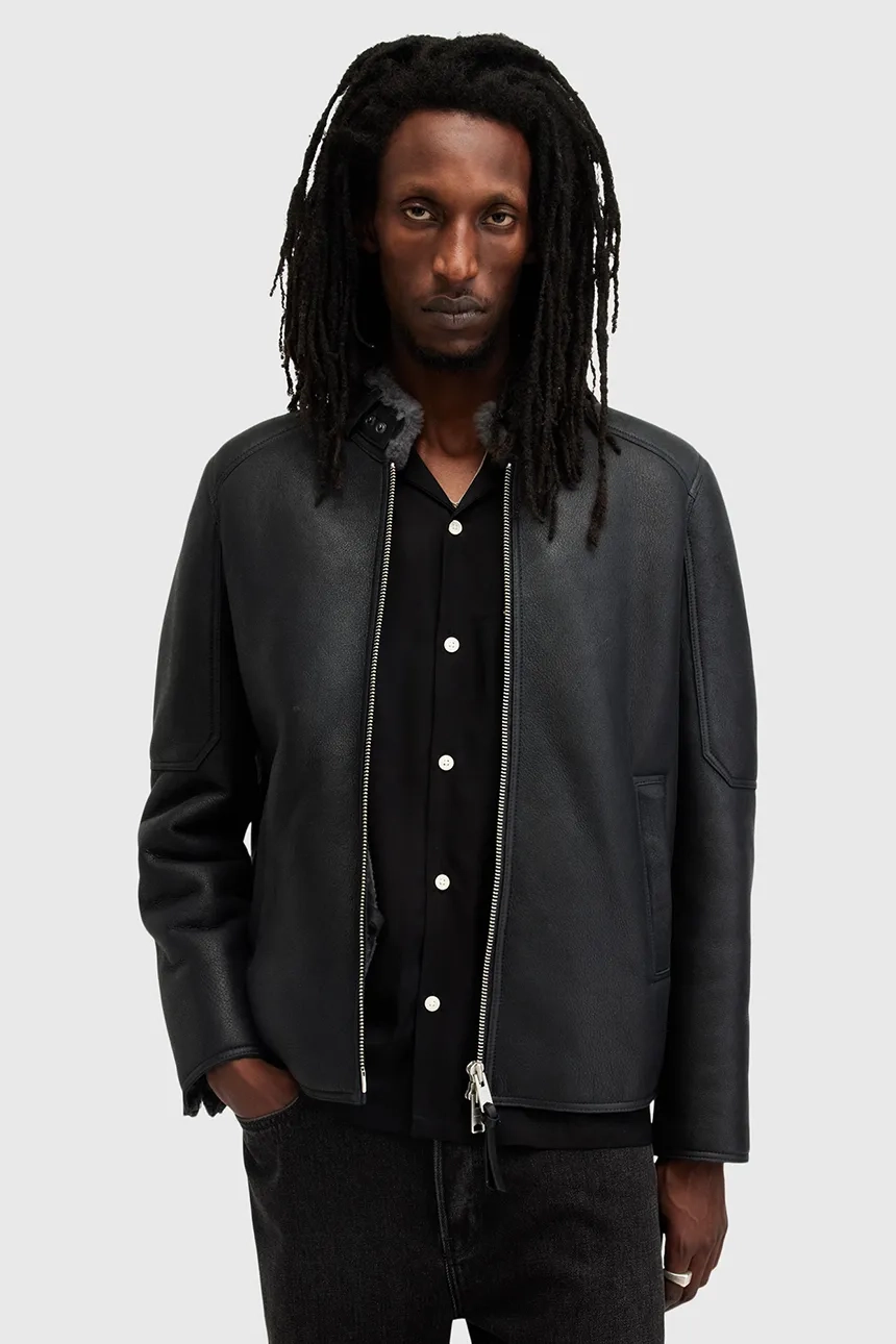 

ХЭЙВОРД кожаная куртка AllSaints, черный