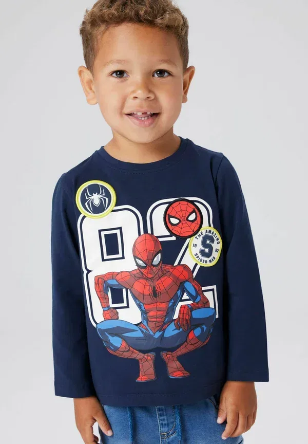 Лонгслив Name It, модель Spiderman Long Sleeved Top, цвет темно-синий