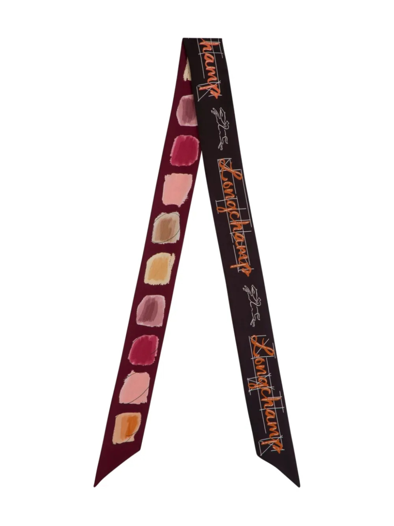 

Шелковый шарф с принтом La Palette Longchamp, коричневый