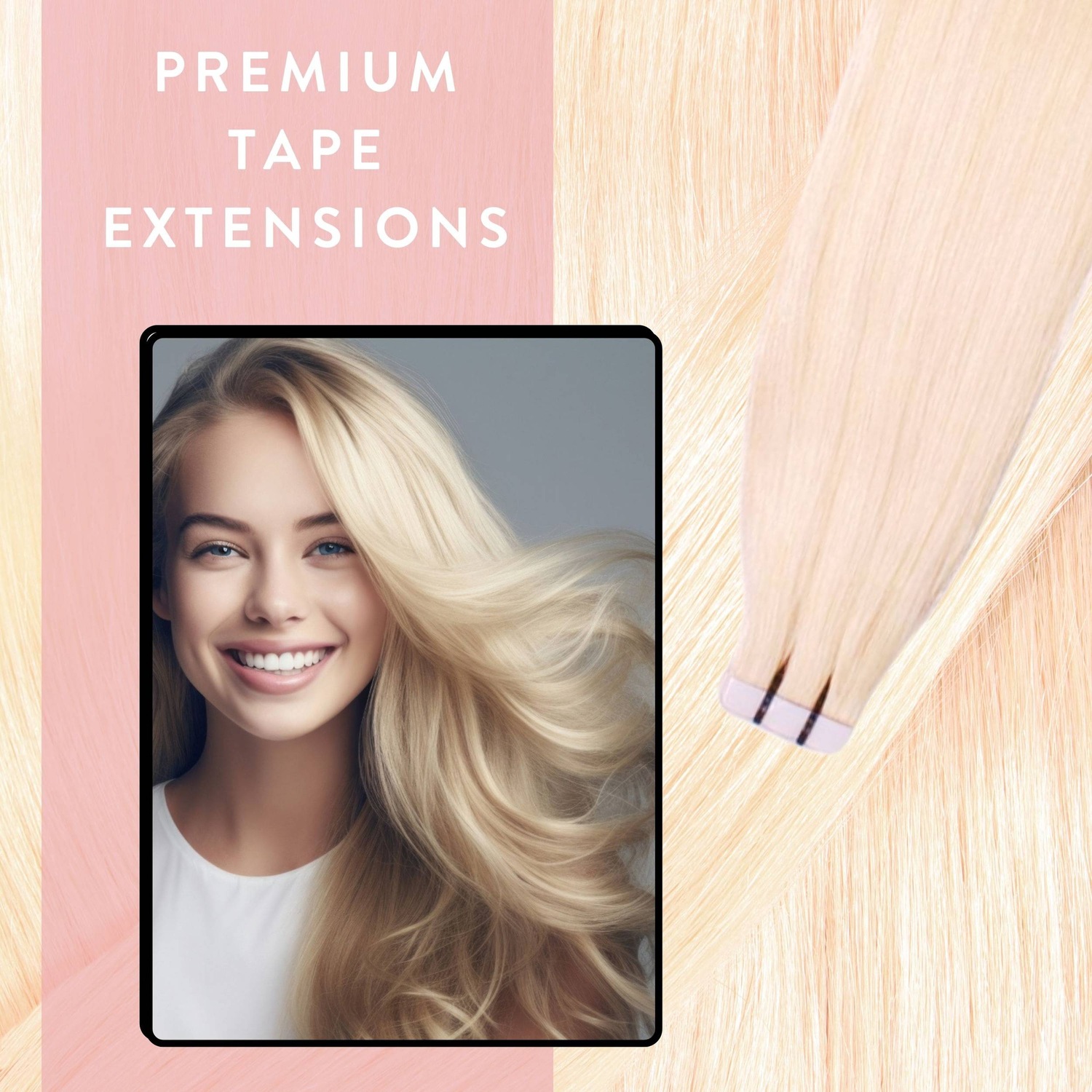 Накладные волосы tape extensions premium echthaar #10/0 hell-lichtblond Hair2Heart, 50cm, количество 1 шт. — фото 2