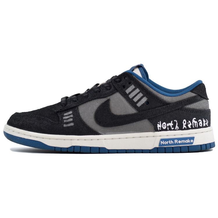 

Кроссовки Nike Dunk Skateboarding Shoes Men Low-top Black/gray/blue, черный/синий