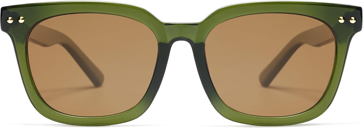 

Ретро-солнцезащитные очки большого квадратного размера с поляризацией для женщин и мужчин, классические модные винтажные очки с защитой от УФ-излучения UV400 AP3647 Appassal, C5 Green/Brown