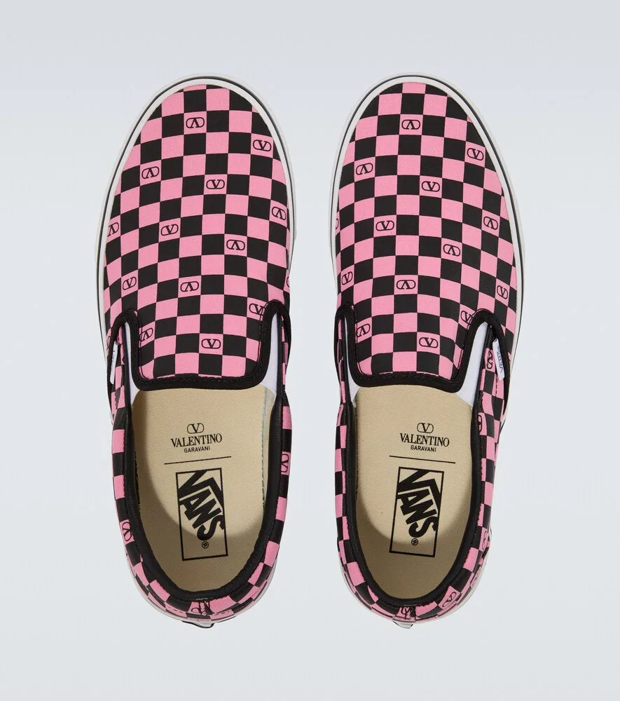 Слипоны Vans VLogo в клетку Valentino Garavani, черный — фото 4