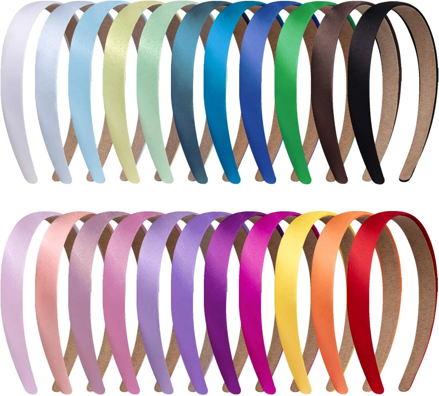 Набор из 22 атласных ободков для волос от Duufin Duufin, Multicoloured