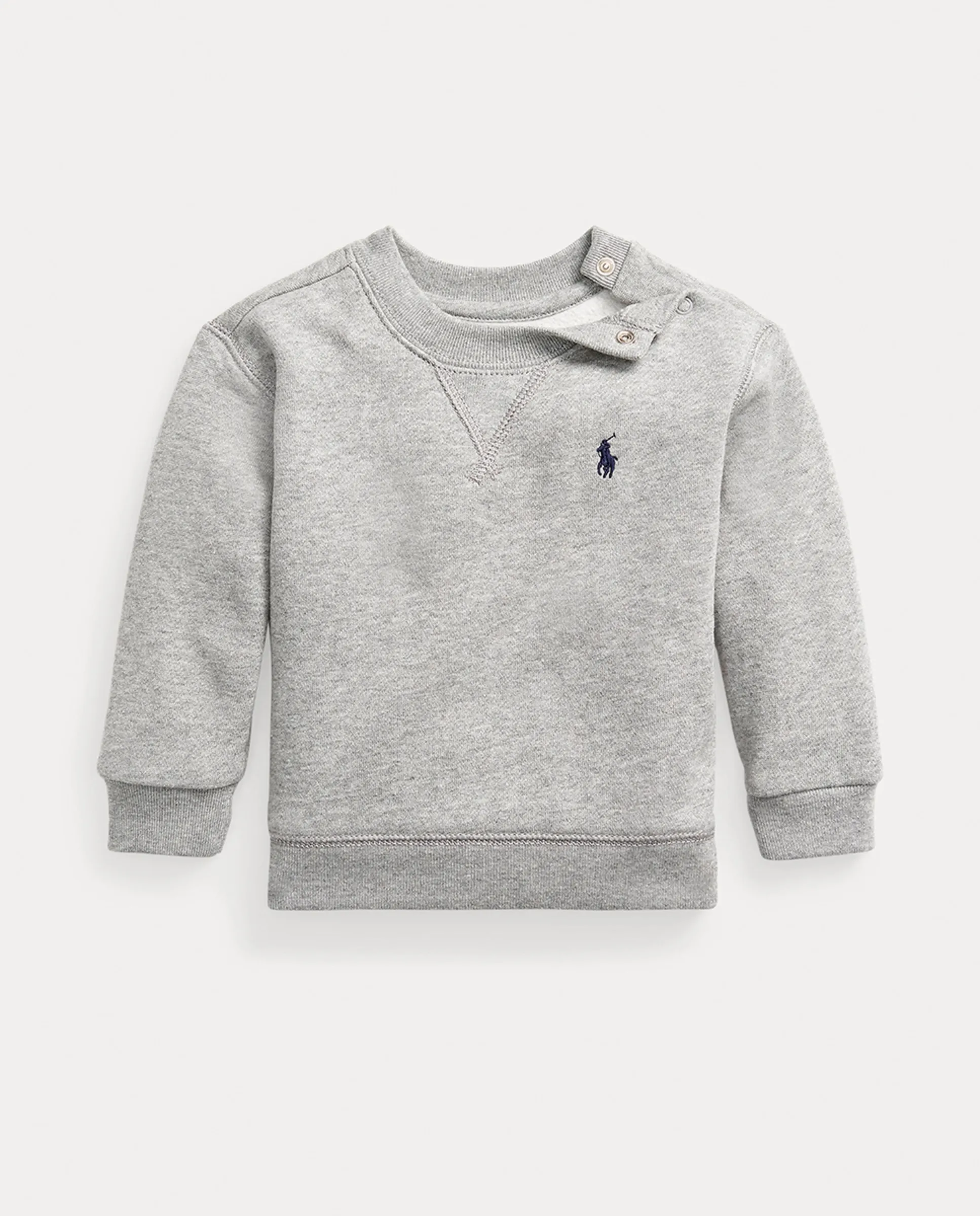 

Детский флисовый свитшот с круглым вырезом Polo Ralph Lauren, светло-серый
