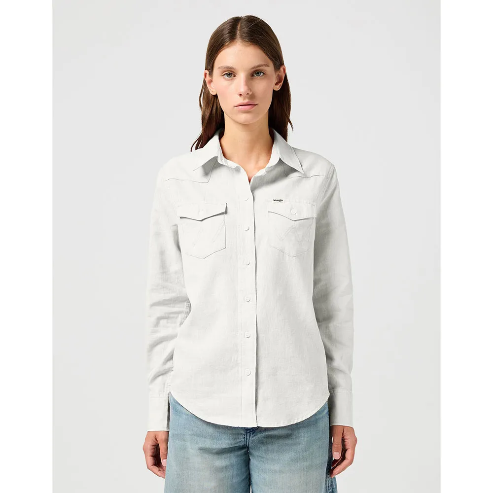 

Рубашка с длинным рукавом Wrangler Western Slim Fit, белый