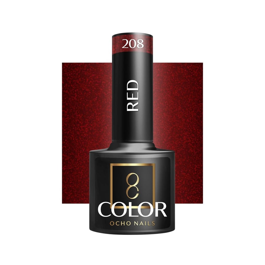 

OCHO NAILS Гибридный лак для ногтей красный 208 -5 г Active Shop