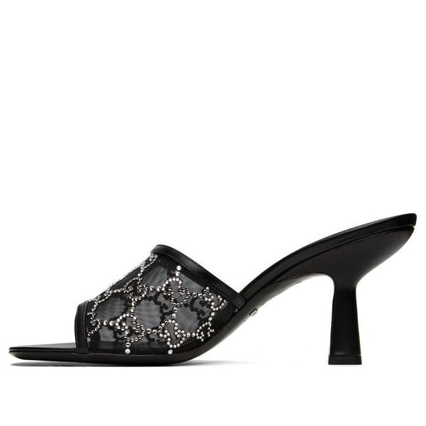Сандалии gg mid-heel slide sandal 'black' Gucci, черный