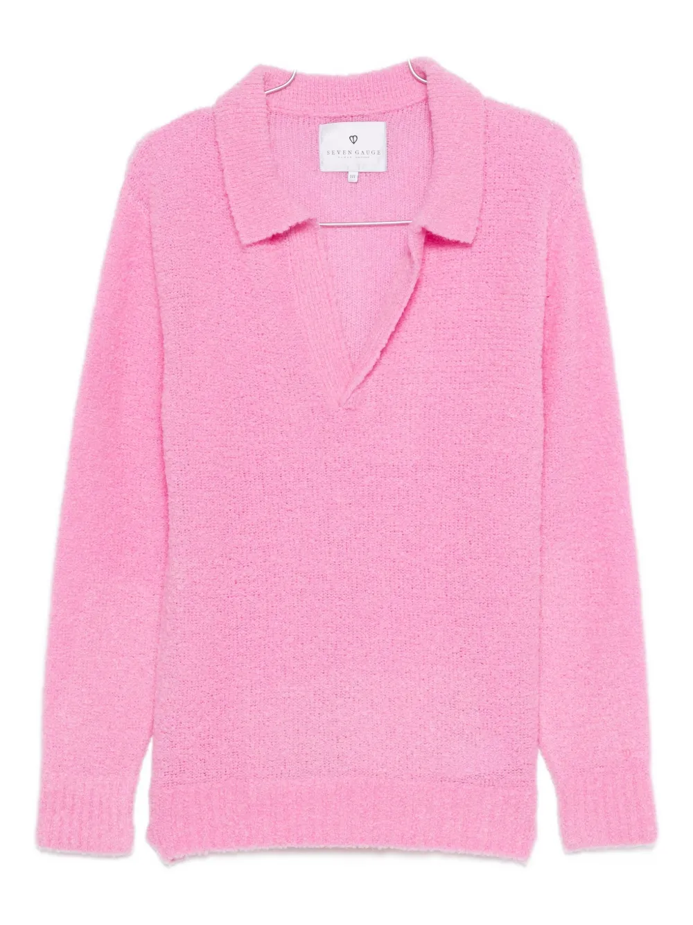 

Свитер с воротником поло и V-образным вырезом Seven Gauge, розовый
