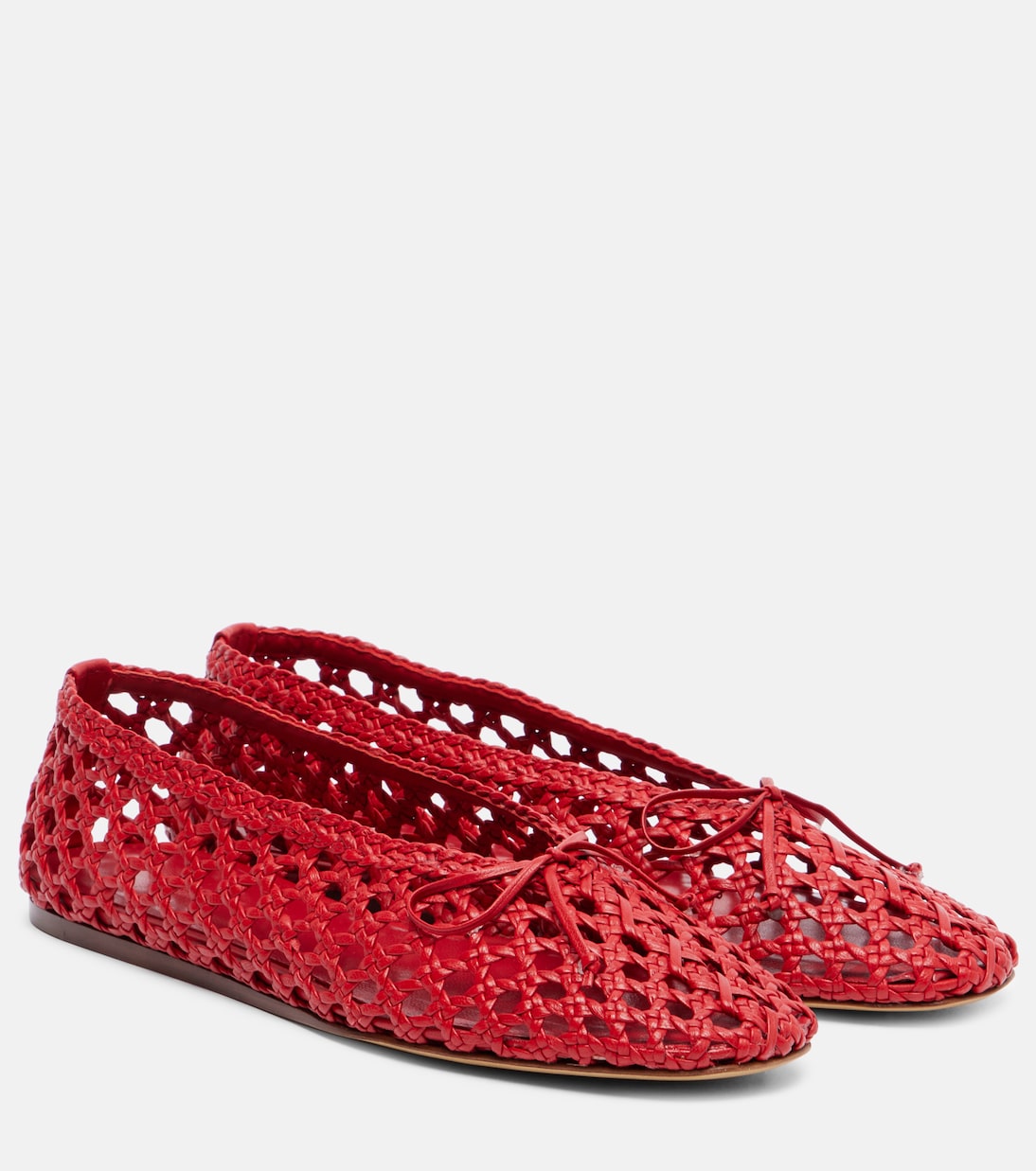 Регентские балетки из плетеной кожи Le Monde Béryl, Crimson Red