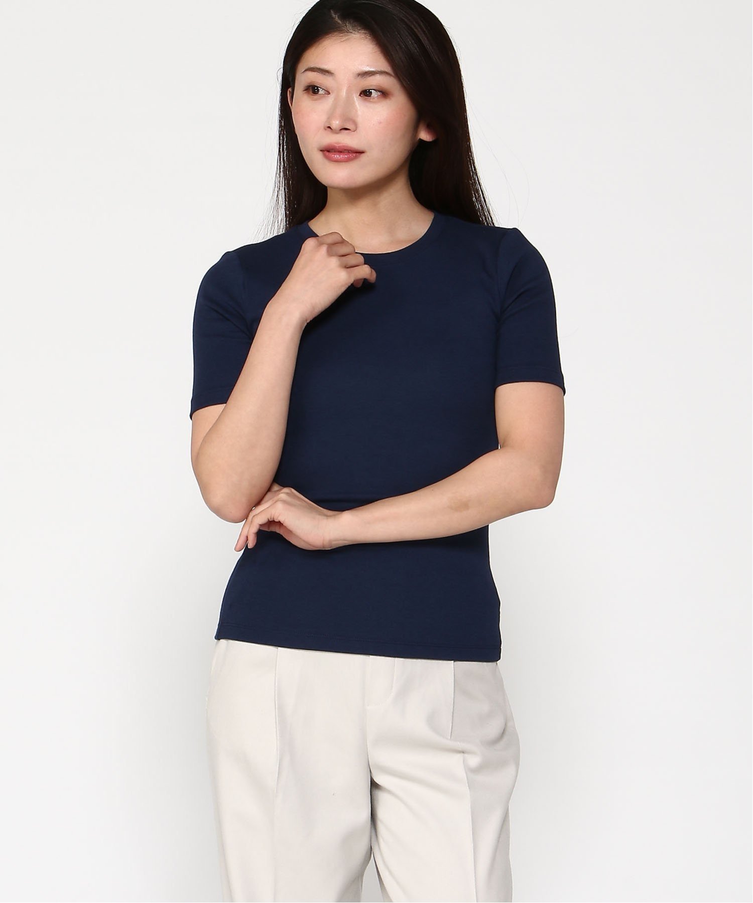 (W) Современная футболка с круглым вырезом GAP, NAVY_UNIFORM — фото 2
