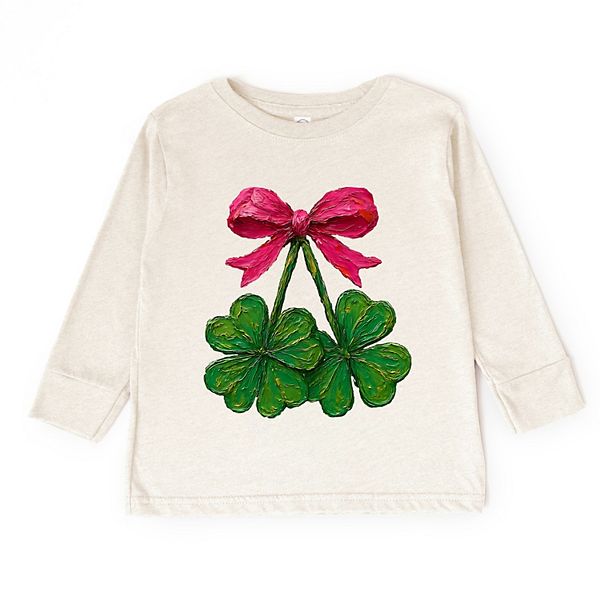 

Футболка с длинным рукавом Clover cherries paint для малышей The Juniper Shop, Natural