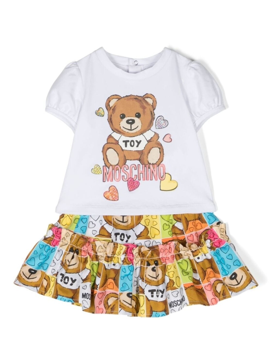 

Moschino Kids комплект из топа и юбки с принтом Teddy Bear, нейтральный цвет