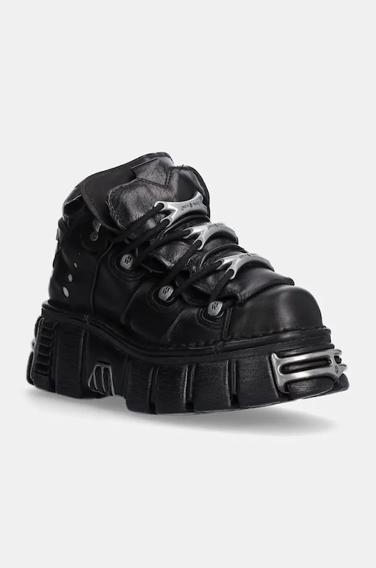 Кожаные кроссовки Itali Negro + Nomada Negro + Tower Negro Acero New Rock, черный