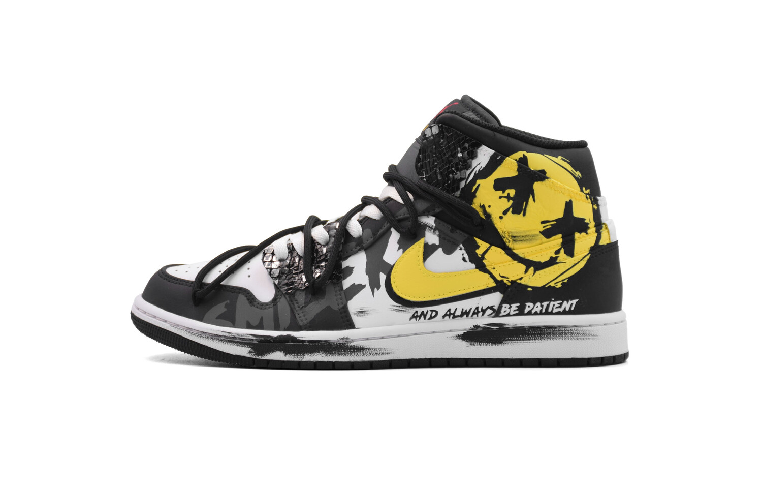 

Баскетбольные кроссовки Air 1 Vintage Men Mid-Top White/Black/Yellow Jordan