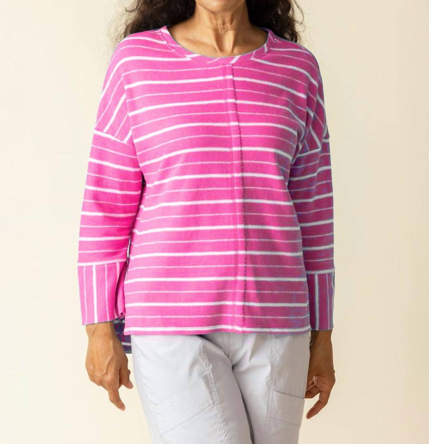 

Терри полосатый свободный топ в ягодном цвете Habitat, Berry