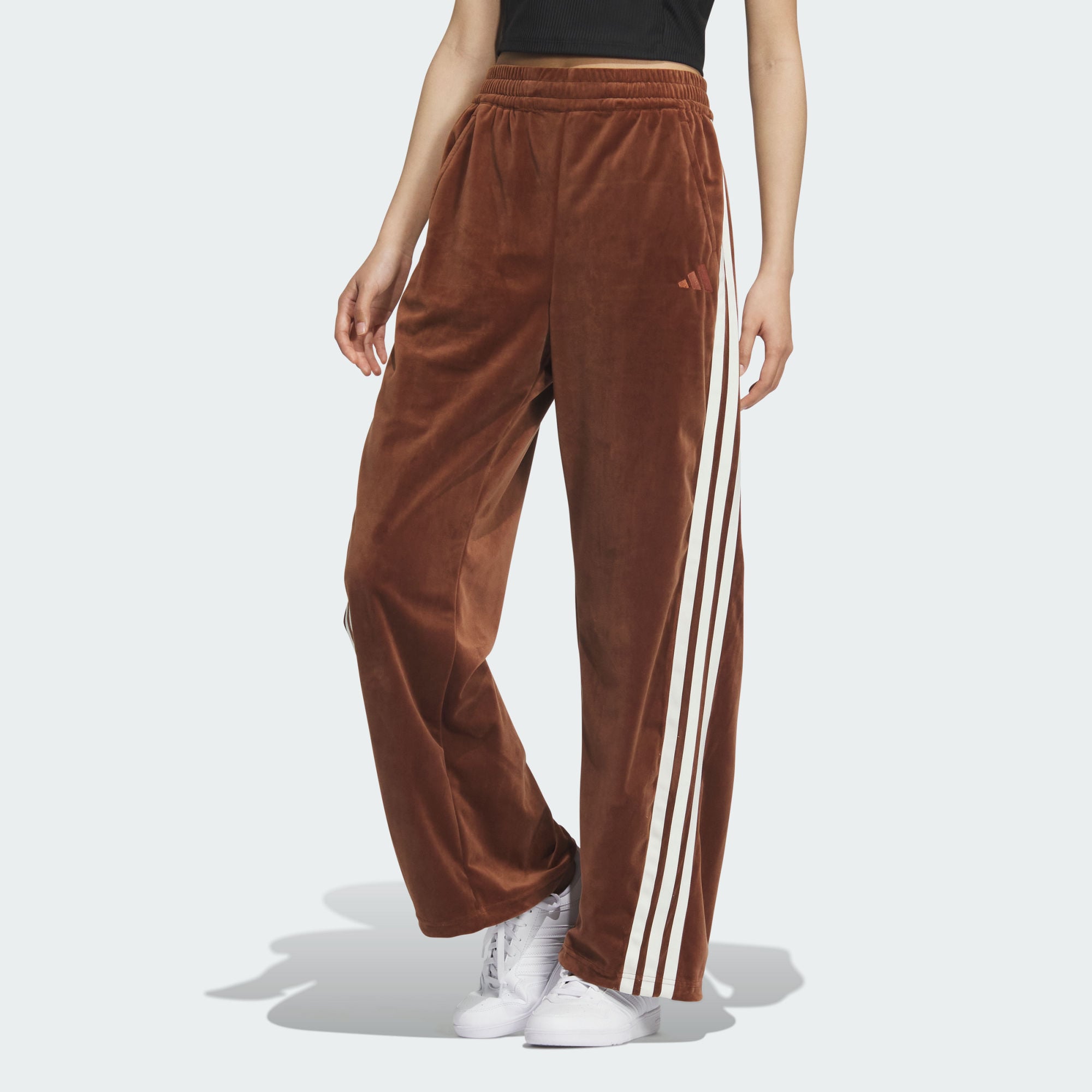 Брюки Story Velvet Banana Casual Adidas, мягкий коричневый/белый — фото 3