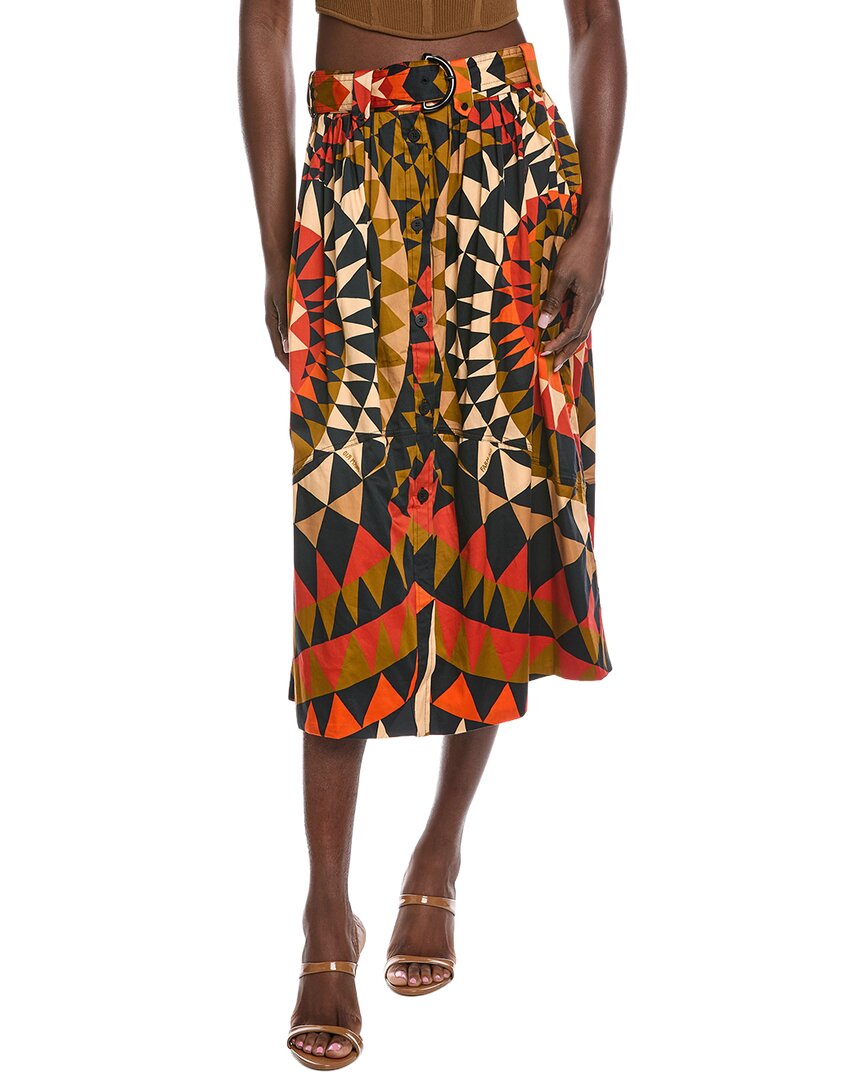 

FARM Rio Heart Deco Черная юбка-миди на пуговицах