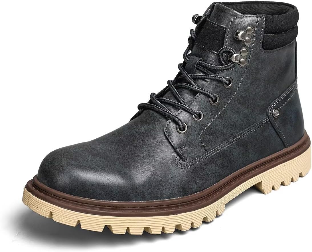 

Мужские кожаные ботинки Shaire Chukka, Шнурованные ботинки на щиколотку для мужчин, Повседневные комфортные ботинки, серый