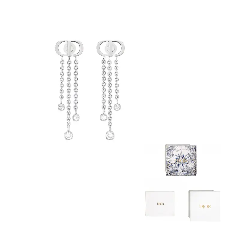 

DIOR Серебряные серьги с кристаллами Women's Silver