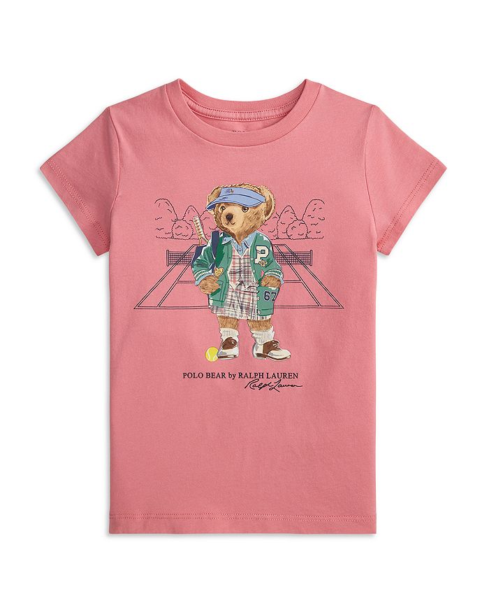

Детская хлопковая футболка с Polo Bear – для девочек Ralph Lauren, розовый