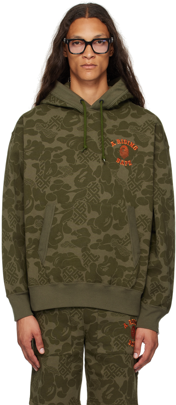 

Толстовка с капюшоном цвета хаки Asia Camo BAPE
