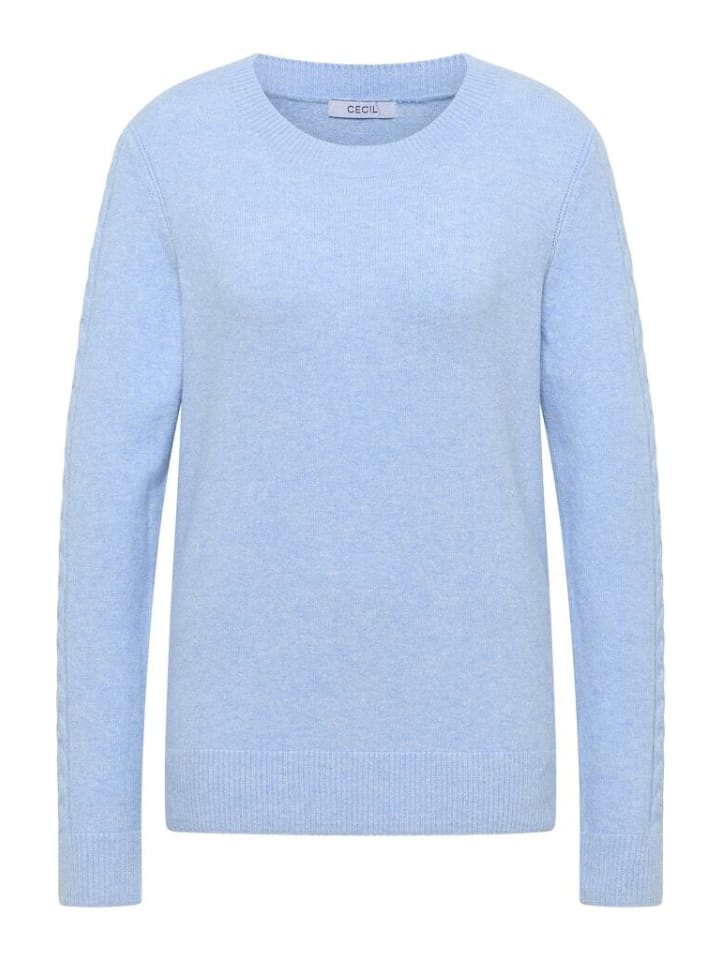 

Спортивный свитер светло-голубого меланжевого цвета Cecil