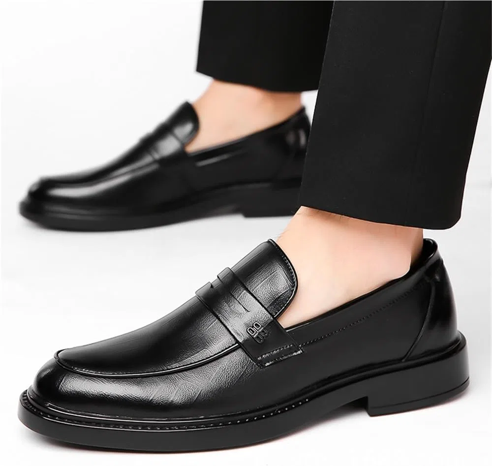 Лоферы мужские кожаные Slip On, классические, черные — фото 2
