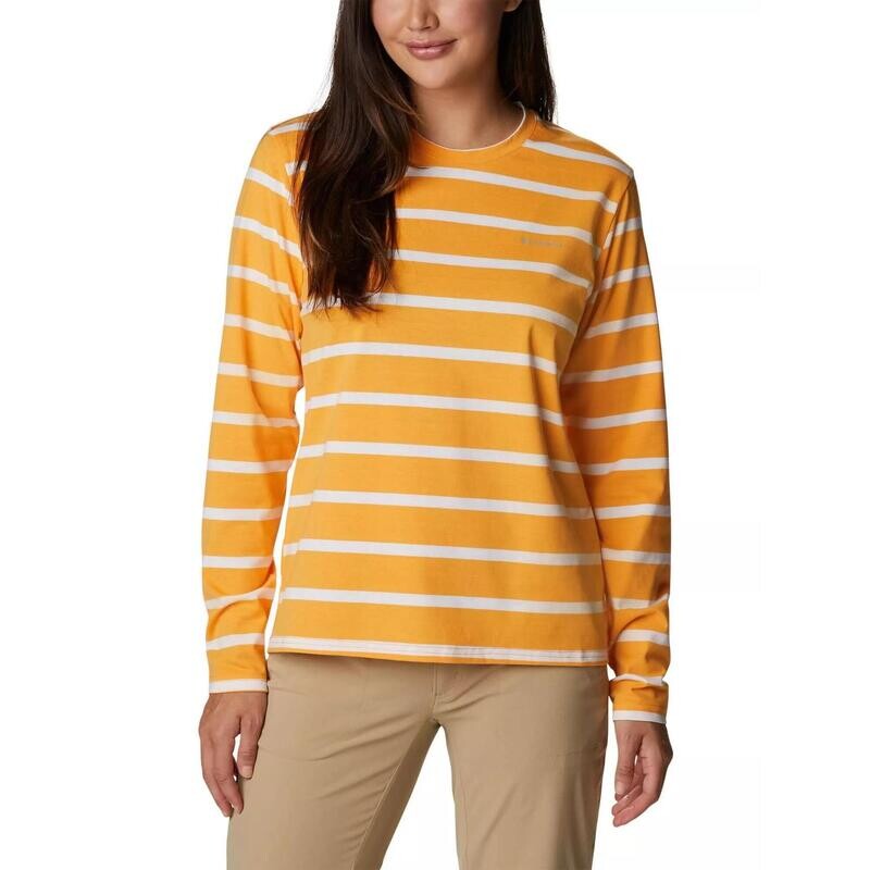 

Спортивная рубашка с длинными рукавами Sun Trek Pattern Long Sleeve Tee женская - оранжевая COLUMBIA, цвет weiss