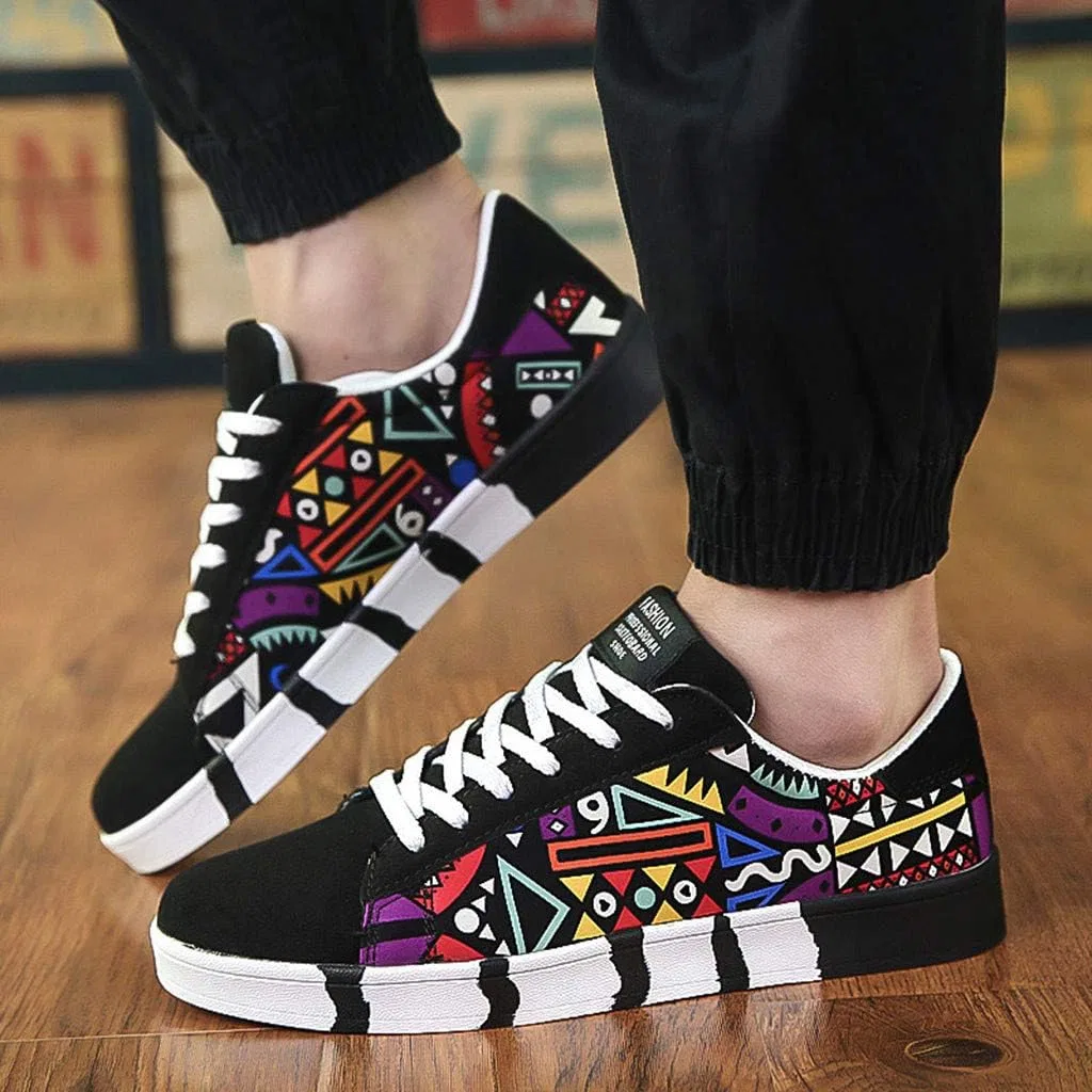 Männer Frauen Laufschuhe Sport Trainer Schnüren Mode Schuhe Männer der Colorfor повседневные спортивные парусиновые кроссовки Herren Leder кроссовки Generic, Schwarz — фото 4