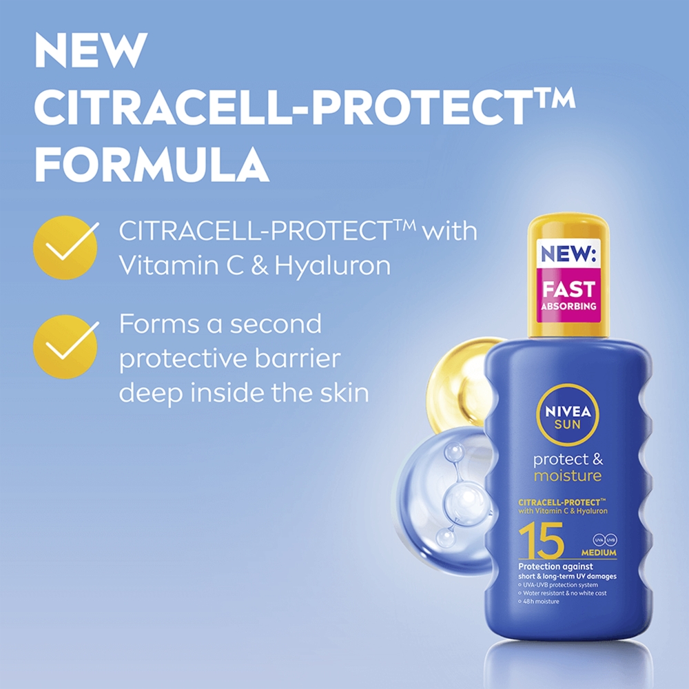 Солнцезащитный спрей с защитой от солнца и увлажнением SPF 15 Nivea, 200 мл — фото 3