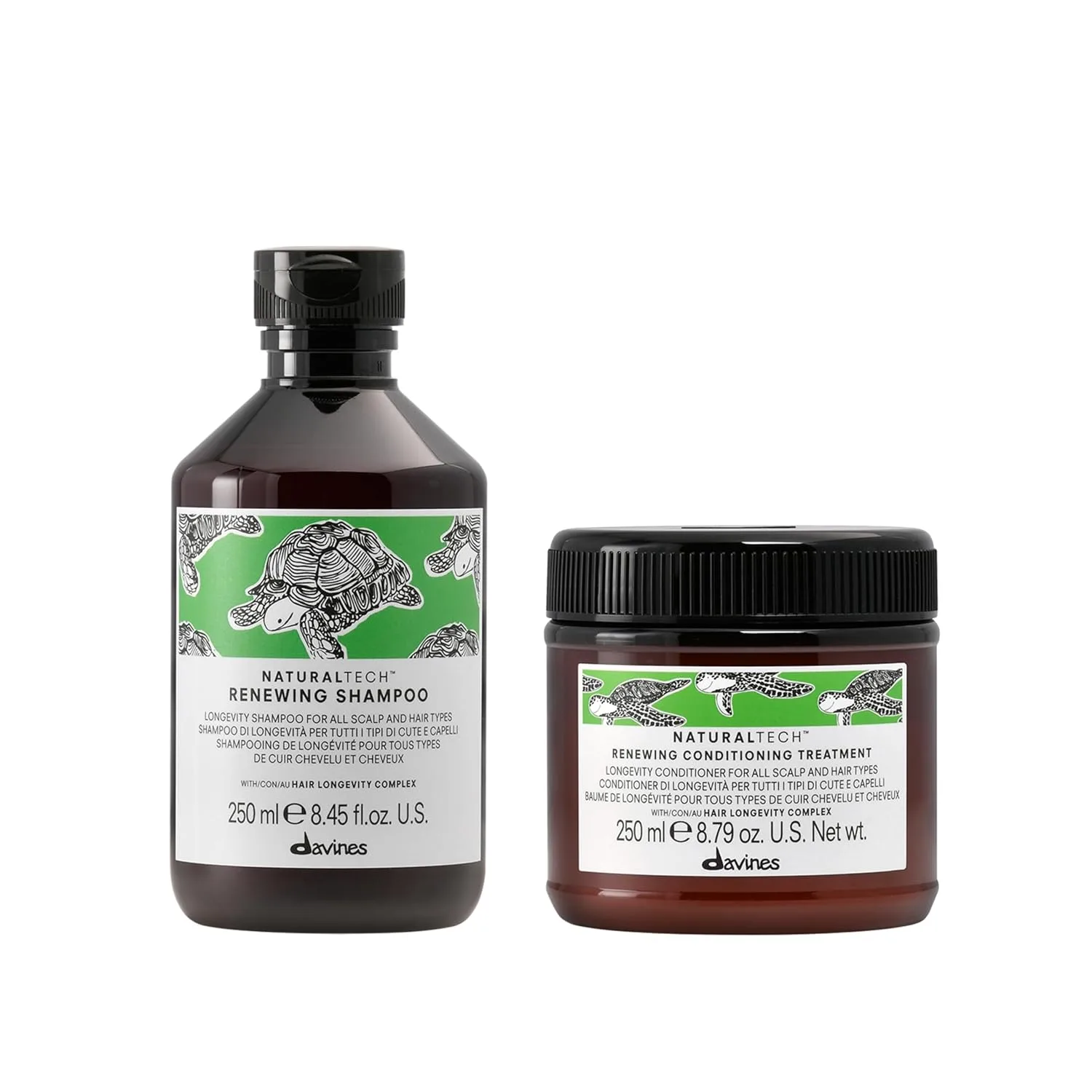 Шампунь и кондиционер Davines Naturaltech Gentle Cleansing RENEWING, улучшающие состояние волос и кожи головы, 8,45 и 8,79 жидких унций.