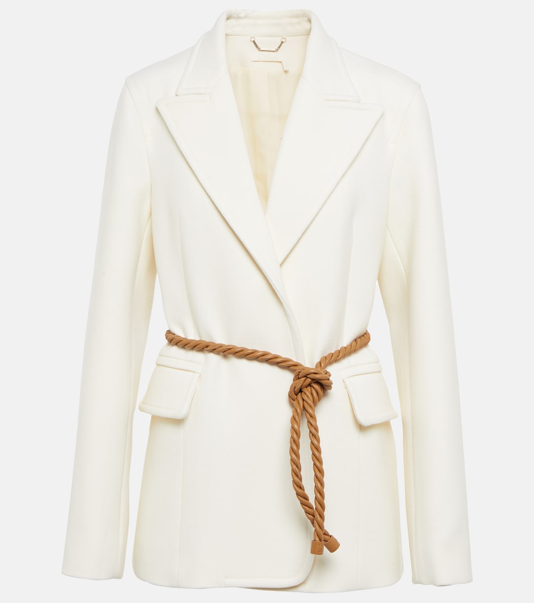 

Шерстяной блейзер с поясом Chloé, Iconic Milk