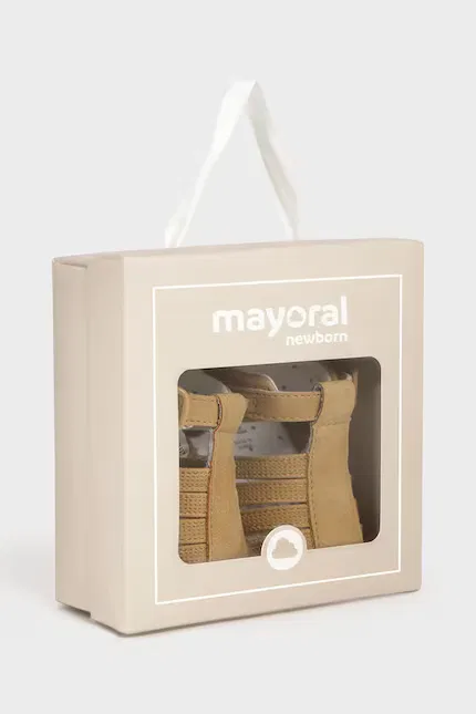 Сандалии детские из экокожи Mayoral Newborn, коричневый — фото 4