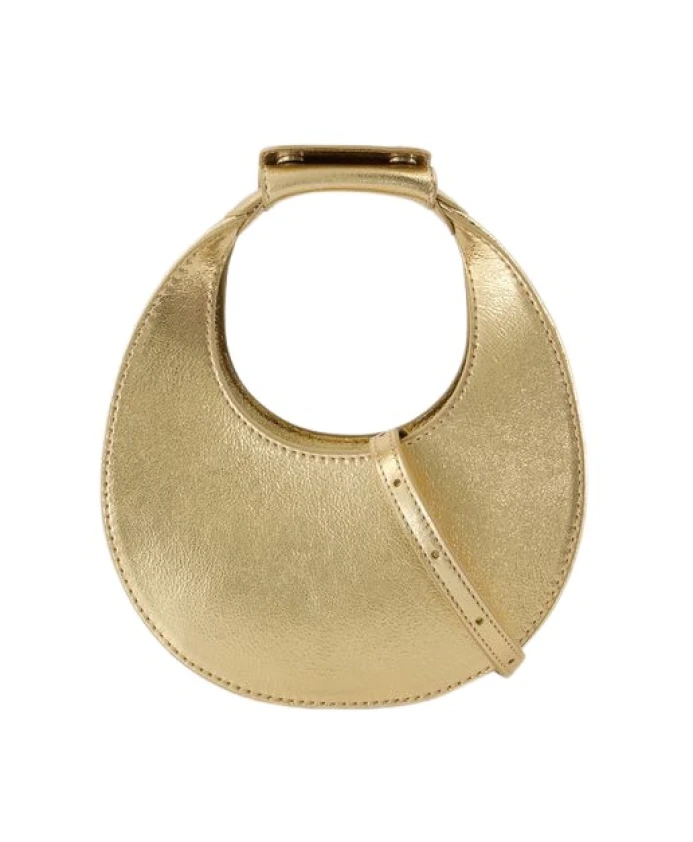 

Металлическая золотистая кожаная сумка через плечо Staud, желтый