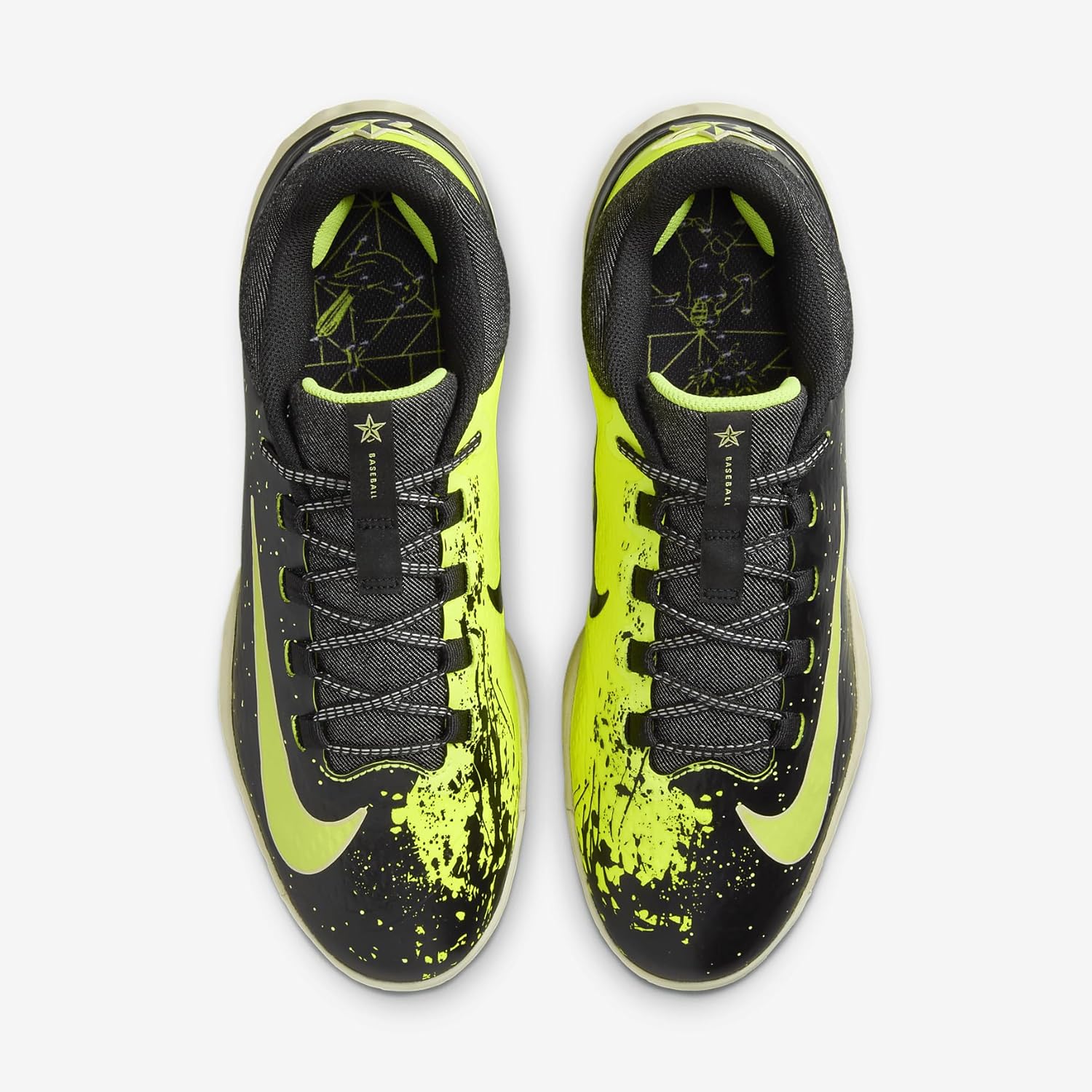 Бейсбольные бутсы Nike Alpha Huarache Elite 4 Low для мужчин, Black/Life Lime/Volt — фото 3