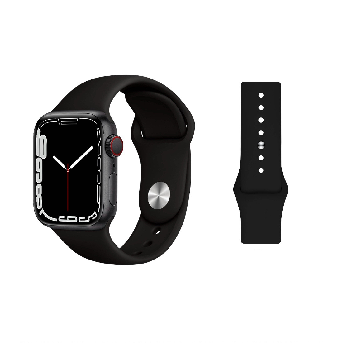 

Ремешок совместим с Apple, жидкий силиконовый материал CHENSONG, Apple silicone strap - black + light pink