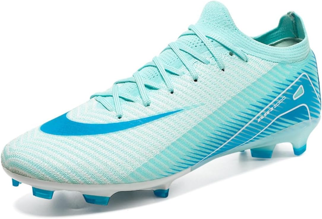 

Бесшовные плетеные мужские и женские футбольные кеды с низким верхом, для игры на траве, профессиональные футбольные бутсы Generic, белый/голубой