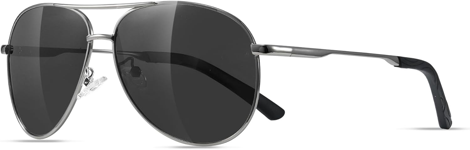 

Поляризованные солнцезащитные очки-авиаторы Eiuizah для мужчин и женщин — классические солнцезащитные очки для вождения, рыбалки и защиты от УФ-излучения, C4(1 Pack) Gray Frame/Black Lenses