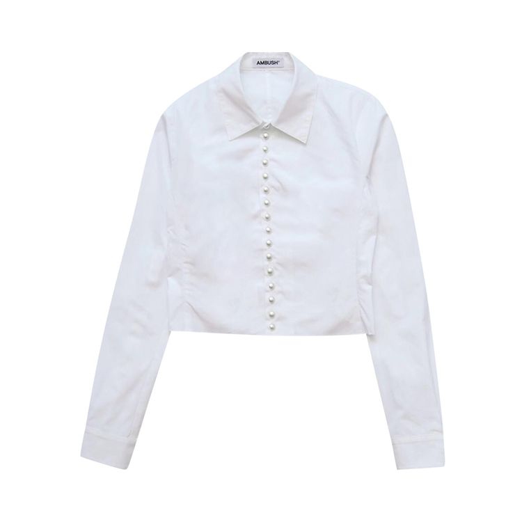 

Рубашка Ambush Fitted Pearl Button Shirt 'White', белый