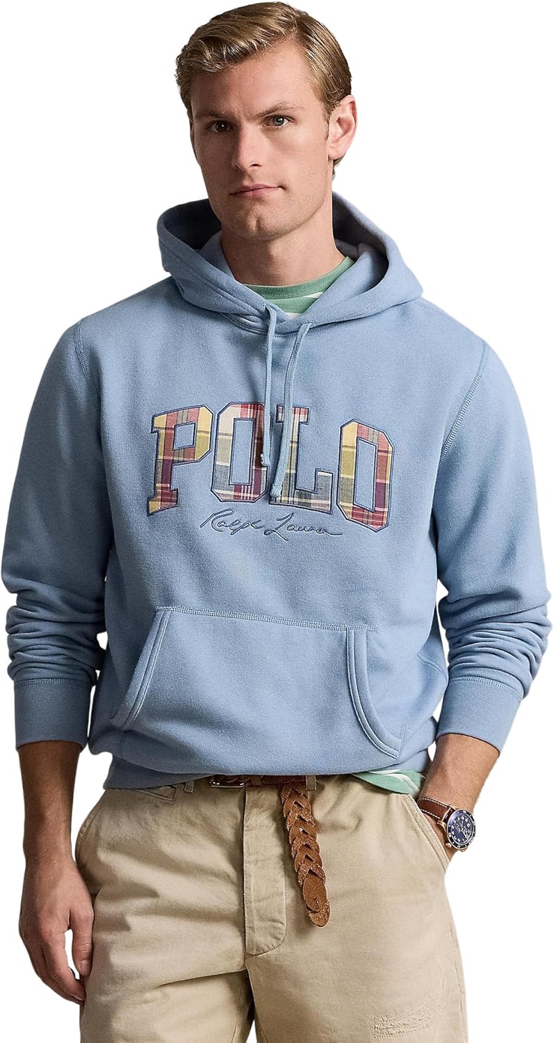 

POLO RALPH LAUREN Мужская толстовка The Rl Fleece Plaid-Logo, Vessel Blue