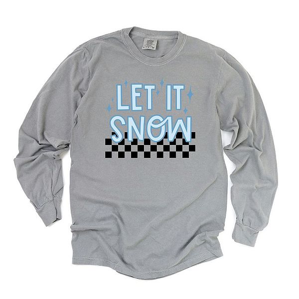 

Футболка с длинным рукавом Let it snow в клетку, окрашенная в стиле garment dyed Simply Sage Market, Белый, Футболка с длинным рукавом Let it snow в клетку, окрашенная в стиле garment dyed Simply Sage Market